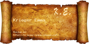 Krieger Emma névjegykártya