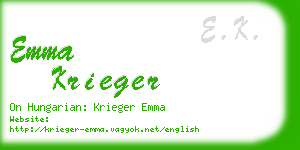 emma krieger business card